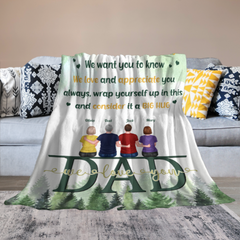 Enveloppez-vous dans ceci et considérez-le comme un gros câlin - Couverture personnalisée - Anniversaire, cadeau de fête des pères pour père, papa, papa, grand-père 