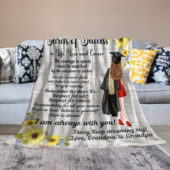 Clipart personnalisé Secrets de la réussite Graduation Gift Blanket 