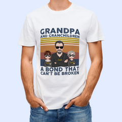 Grandpa, Grandma And Grandson, Granddaughter Bond - Personalized Shirt - Gifts For Grandpa, Grandparents
