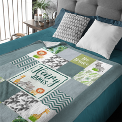 Personalized Tropical Jungle Animals Baby Blanket