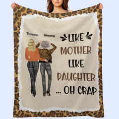 Like Mother Like Daughters Uh Oh - Couverture personnalisée personnalisée pour la famille - Fête des mères, cadeau d'anniversaire pour la mère de la fille 