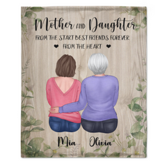 Mère et filles depuis le début - Couverture personnalisée - Anniversaire, cadeau de fête des mères pour les mères, les grands-mères, les filles 