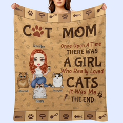 Il était une fois, il y avait une fille qui aimait vraiment les chats, c'était moi - Couverture personnalisée - Cadeau pour les amoureux des chats, propriétaires de chats, cadeau pour chat, cadeau pour les amoureux des animaux domestiques