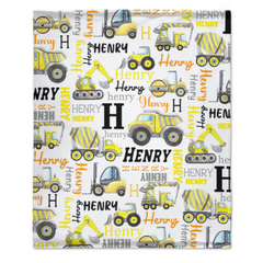 Personalized Name Construction Blanket - Gift for Baby Birthday