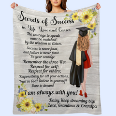 Clipart personnalisé Secrets de la réussite Graduation Gift Blanket 