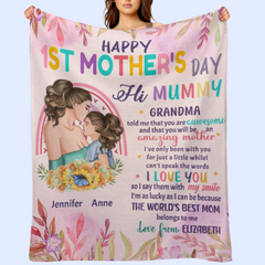 La meilleure maman du monde m'appartient - Couverture personnalisée pour la famille - Fête des mères, cadeau d'anniversaire pour la première maman 