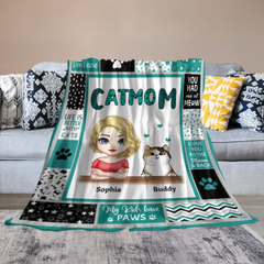 Chat maman - couverture personnalisée - anniversaire, amour, cadeau drôle pour chat maman, propriétaire de chat, amoureux des chats