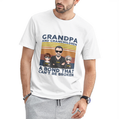 Grandpa, Grandma And Grandson, Granddaughter Bond - Personalized Shirt - Gifts For Grandpa, Grandparents