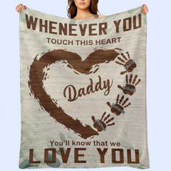 Chaque fois que vous touchez ce coeur papa, grand-père - couverture personnalisée - cadeau de fête des pères d'anniversaire pour papa, grand-père, mari 