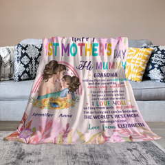 La meilleure maman du monde m'appartient - Couverture personnalisée pour la famille - Fête des mères, cadeau d'anniversaire pour la première maman 