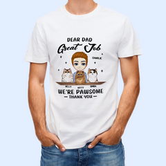 We're Pawsome - Dog & Cat Personalized Custom Unisex T-shirt - Father's Day, Gift For Pet Owners, Pet Lovers