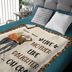 Like Mother Like Daughters Uh Oh - Couverture personnalisée personnalisée pour la famille - Fête des mères, cadeau d'anniversaire pour la mère de la fille 