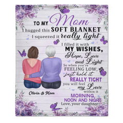 Tenez cette couverture vraiment serrée - personnalisée - fête des mères, cadeau d'anniversaire pour maman, mère - de la fille 