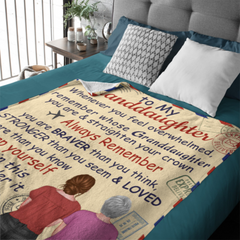 To My Granddaughter - Personalized Blanket - Birthday Gifts For Granddaughters, Gift From Grandma