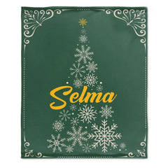 Personalized Custom Christmas Tree Shape Name Blanket