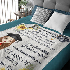 Couverture de nom personnalisé de poupée de tournesols - cadeau de graduation 