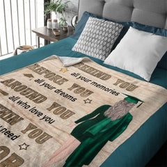 Before You, All Your Dreams - Personalized Blanket - Graduation Gift - Lovscape