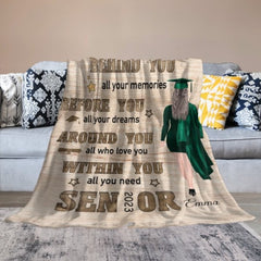 Before You, All Your Dreams - Personalized Blanket - Graduation Gift - Lovscape