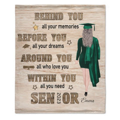 Before You, All Your Dreams - Personalized Blanket - Graduation Gift - Lovscape