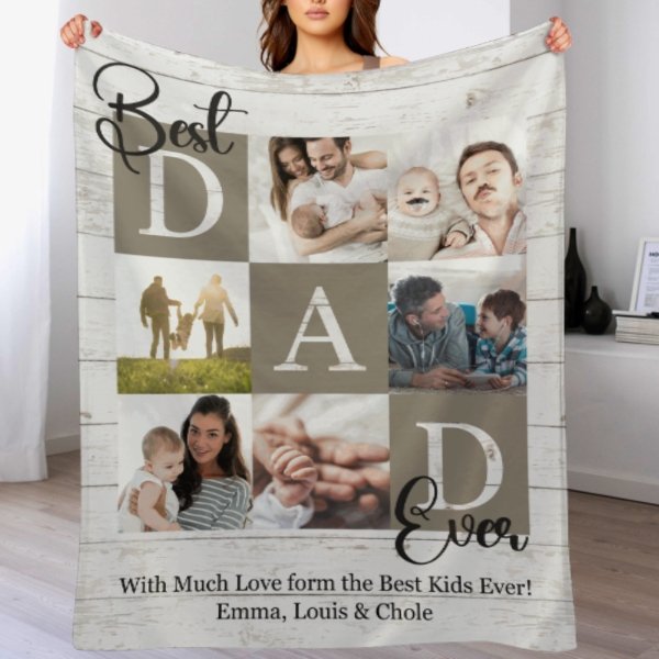 Best Dad Ever Photo Blanket - Gift for Dad - Lovscape