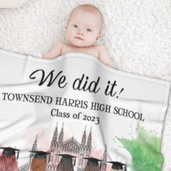 Best Friend Graduation Gift - We did it - Personalized Blanket - Lovscape