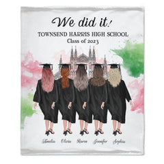 Best Friend Graduation Gift - We did it - Personalized Blanket - Lovscape