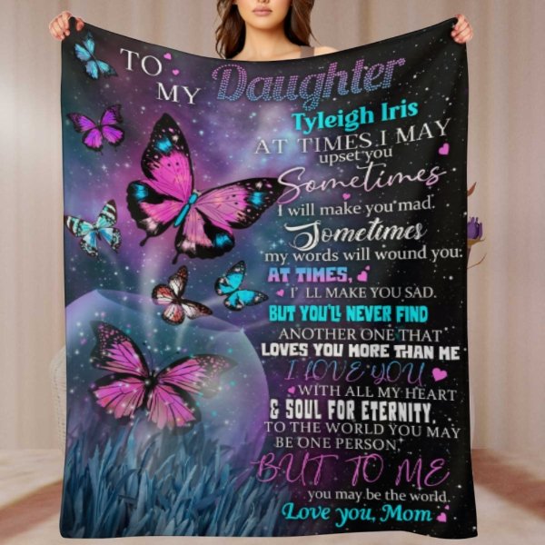 Butterfly Custom Name Blanket - Gift for Daughter - Lovscape