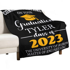 Congratulations on graduating Personalized Blanket - Custom Color - Graduation Gift - Lovscape
