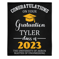 Congratulations on graduating Personalized Blanket - Custom Color - Graduation Gift - Lovscape
