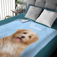 Custom Pet Blanket Using Pet Photo + Name Custom Pet Blanket - Gift for Pet Lover - Lovscape