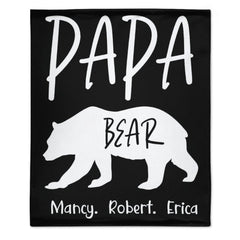 Couverture Papa Ours Nom Personnalisé - Cadeau pour Papa 