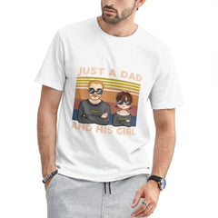 Daddy And Daughter - Personalized Shirt - Father's Day Gift For Dad - Man And Woman Illustration - lovscape