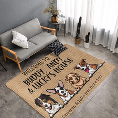 Dog - Welcome To Dog's House - Funny Personalized Dog Decorative Mat, Doormat - Lovscape