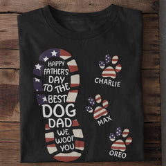 Bonne fête des pères à la meilleure empreinte de patte de papa de chien - cadeau pour papa, T-shirt unisexe personnalisé