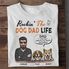 Rockin' The Dog Dad Life - Dog Personalized Custom Unisex T-shirt- Father's Day, Gift For Pet Owners, Pet Loversng✈️