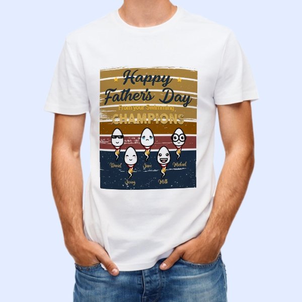 Happy Father's Day From Your Swimming Champions - Gift For Dad, Gift For Father's Day - Personalized T-shirt - lovscape