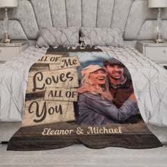 I Completely Love You - Upload Image, Gift For Couples, Husband Wife - Personalized Blanket - Lovscape