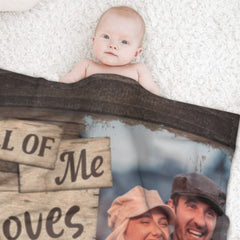 I Completely Love You - Upload Image, Gift For Couples, Husband Wife - Personalized Blanket - Lovscape