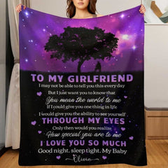 I Just Want You To Know That You Mean The World To Me - Couple Blanket - Gift For Girlfriend - Lovscape