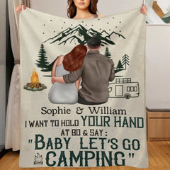 I Want To Go Camping With You At 80 - Gift For Camping Couples, Personalized Blanket - Lovscape