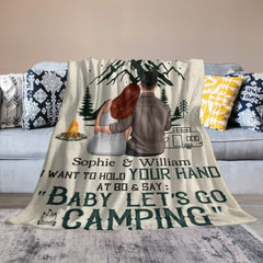 I Want To Go Camping With You At 80 - Gift For Camping Couples, Personalized Blanket - Lovscape