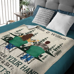 I Want To Hold Your Hand At 80 And Go Camping With You - Gift For Camping Couples, Personalized Blanket - Lovscape