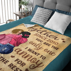 I'm Yours, No Returns Or Refunds - Couple Personalized Custom Blanket - Gift For Husband Wife, Anniversary - Lovscape