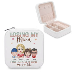 Losing My Mind One Kid At A Time, That's A Pretty Cool Mom Life - Family Personalized Jewelry Box - Mother's Day, Birthday Gift For Mom - Lovscape