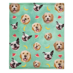 Lovely Pets And Fruit Icons - Personalized Custom Blanket - Upload Image, Gift For Pet Lovers, Christmas Gift - Lovscape