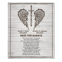 Missing You Always - Memorial Personalized Custom Blanket-Sympathy Gift For Family Members - Lovscape