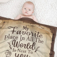 My Favorite Thing Is Staying Next To You - Upload Image, Gift For Couples, Husband Wife - Personalized Blanket - Lovscape