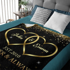 Our Love Story - Couple Personalized Custom Blanket - Valentine Gift For Husband Wife, Anniversary - Lovscape
