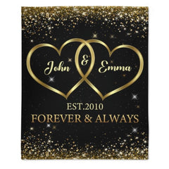 Our Love Story - Couple Personalized Custom Blanket - Valentine Gift For Husband Wife, Anniversary - Lovscape