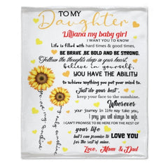 Sunflower Custom Name Blanket-Gift for Daughter - Lovscape
